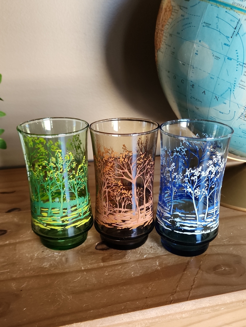 Vintage Libbey St. Clair "Seasonal Landscape" Juice Glasses – Set of 3